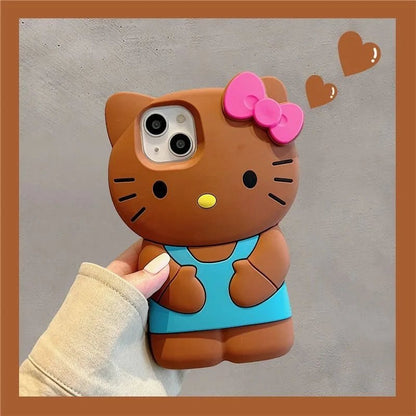 Hello Kitty Premium Soft Silicone Shockproof Case For iPhone 3D Cartoon Design Exclusive Edition - merch gone viral.