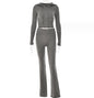 Hoodie Suit Women Leisure Sexy Zip Long Sleeve Sweater And High Waist Long Pants Set - merch gone viral.