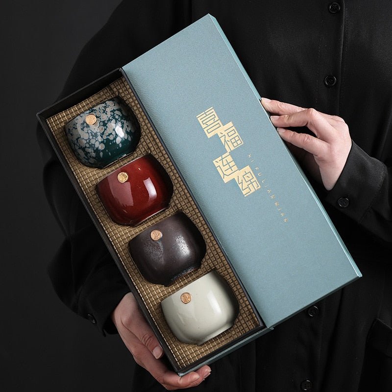 Japanese style kiln changing teacup, ceramic kung fu tea set - merch gone viral.