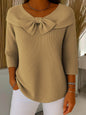 Knitted Bow Solid Color Sweater Autumn And Winter - merch gone viral.