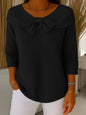 Knitted Bow Solid Color Sweater Autumn And Winter - merch gone viral.
