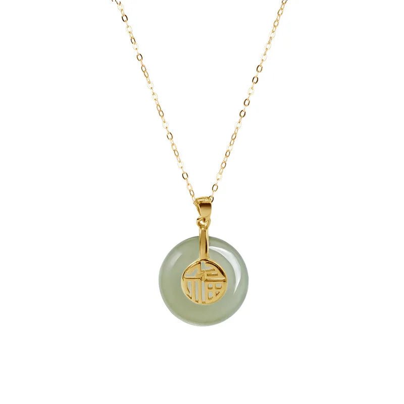 Lab Grown Jade Pendant In 14K Gold For Women Wedding Gift - merch gone viral.