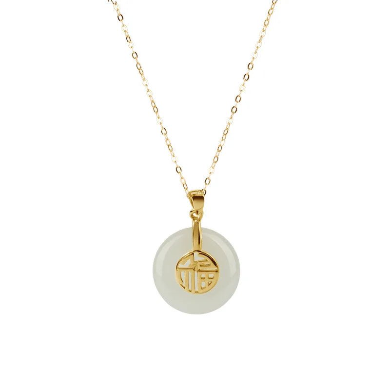 Lab Grown Jade Pendant In 14K Gold For Women Wedding Gift - merch gone viral.