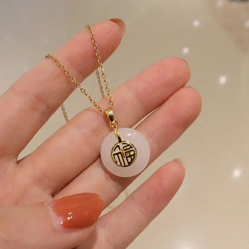 Lab Grown Jade Pendant In 14K Gold For Women Wedding Gift - merch gone viral.