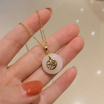 Lab Grown Jade Pendant In 14K Gold For Women Wedding Gift - merch gone viral.