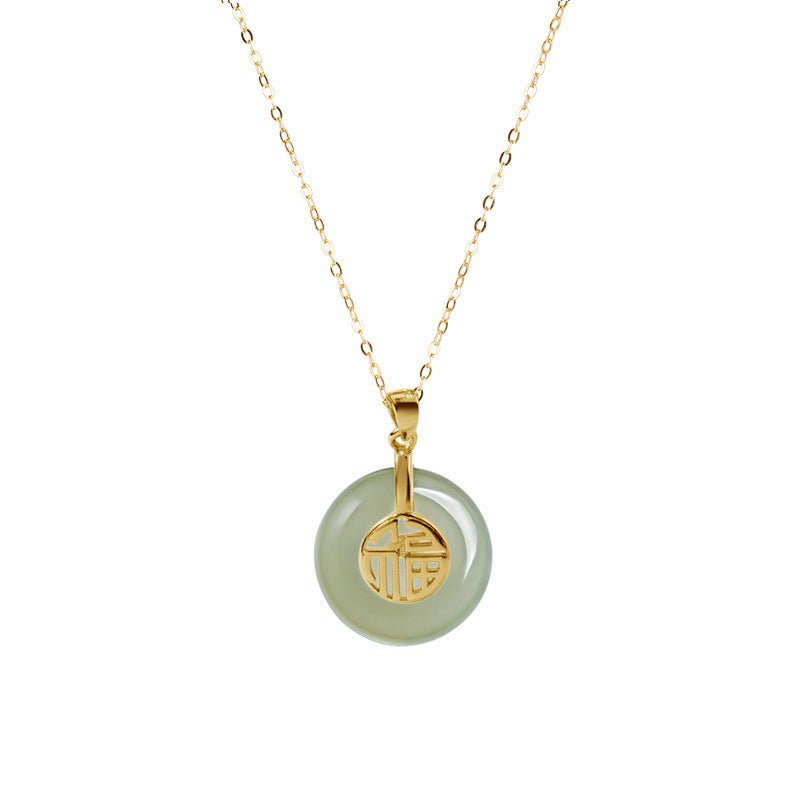 Lab Grown Jade Pendant In 14K Gold For Women Wedding Gift - merch gone viral.