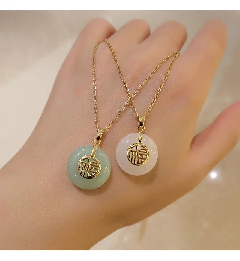 Lab Grown Jade Pendant In 14K Gold For Women Wedding Gift - merch gone viral.