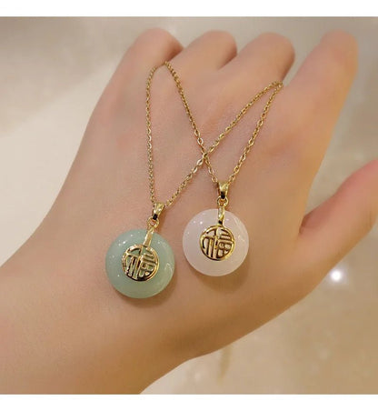 Lab Grown Jade Pendant In 14K Gold For Women Wedding Gift - merch gone viral.