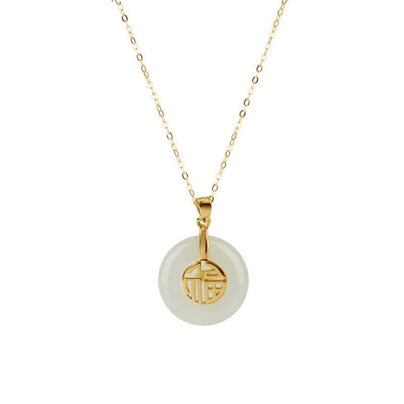 Lab Grown Jade Pendant In 14K Gold For Women Wedding Gift - merch gone viral.