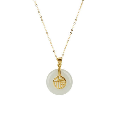 Lab Grown Jade Pendant In 14K Gold For Women Wedding Gift - merch gone viral.