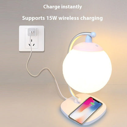 LED Smart Atmosphere Table Lamp With Built In Wireless Charging For Bedside Use And Eye Friendly Lighting For Bedroom - merch gone viral.