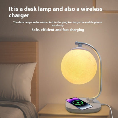 LED Smart Atmosphere Table Lamp With Built In Wireless Charging For Bedside Use And Eye Friendly Lighting For Bedroom - merch gone viral.