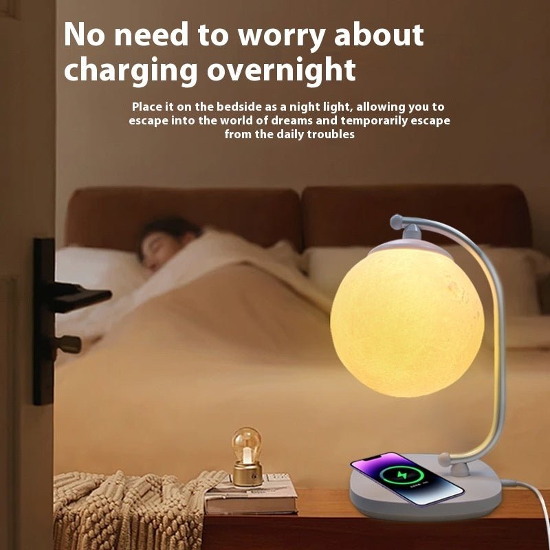 LED Smart Atmosphere Table Lamp With Built In Wireless Charging For Bedside Use And Eye Friendly Lighting For Bedroom - merch gone viral.