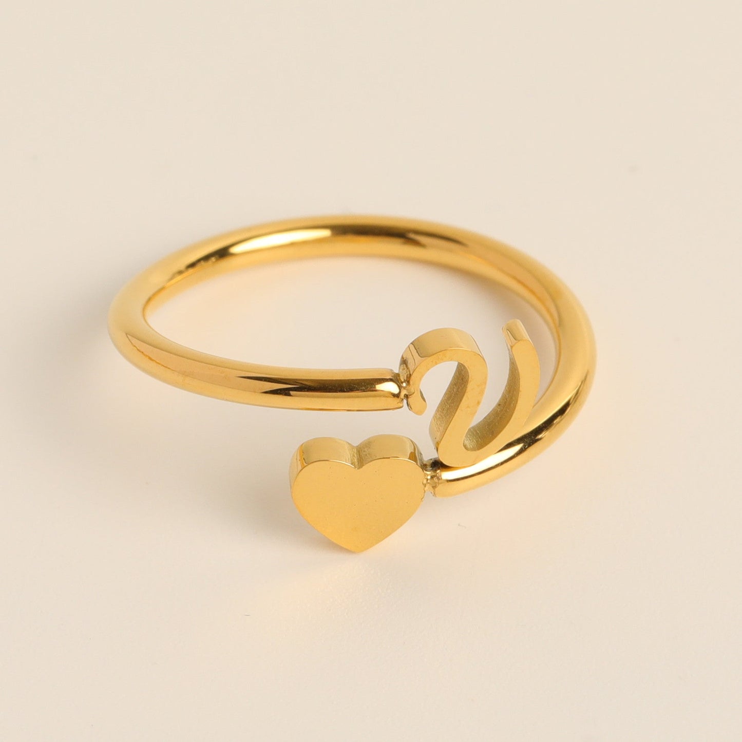 Letter 26 Letter Three - dimensional Love Tail Ring - merch gone viral.