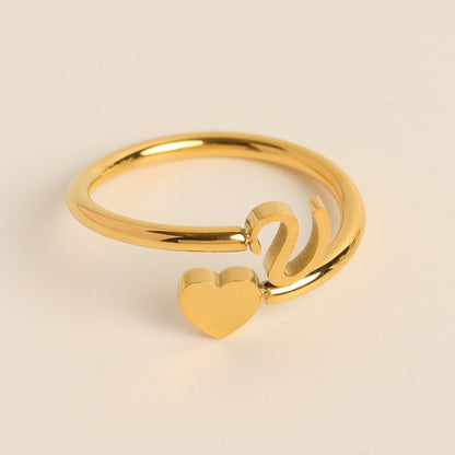 Letter 26 Letter Three - dimensional Love Tail Ring - merch gone viral.