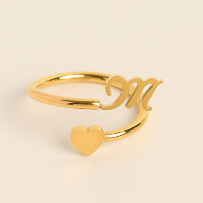 Letter 26 Letter Three - dimensional Love Tail Ring - merch gone viral.
