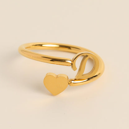 Letter 26 Letter Three - dimensional Love Tail Ring - merch gone viral.