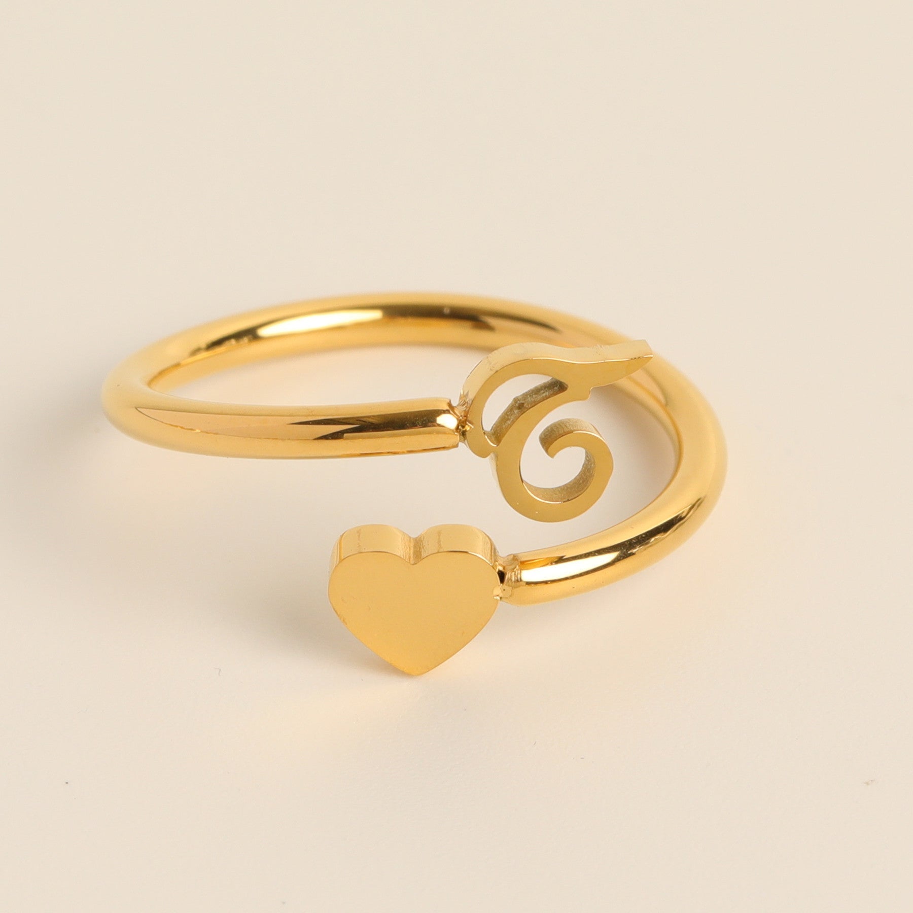 Letter 26 Letter Three - dimensional Love Tail Ring - merch gone viral.