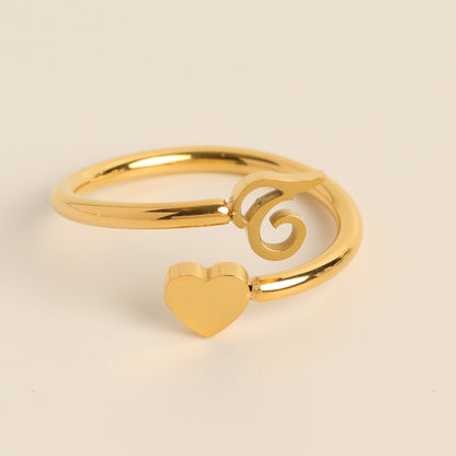 Letter 26 Letter Three - dimensional Love Tail Ring - merch gone viral.