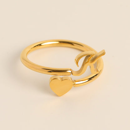 Letter 26 Letter Three - dimensional Love Tail Ring - merch gone viral.