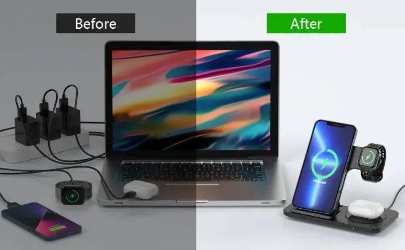 Limited Edition Premium 3 In 1 Wireless Charger Stand Dock Foldable Fast Charge For iPhone Watch AirPods Pro - merch gone viral.