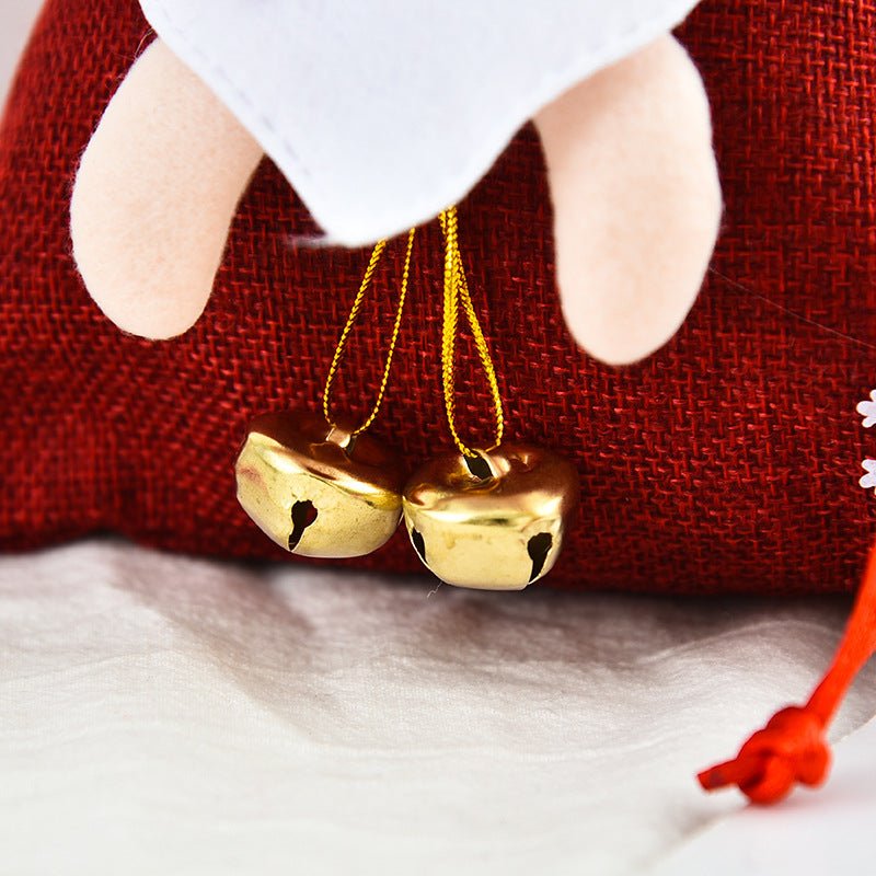Linen Christmas Handbag Gift Set With Santa Deer Snowman Motifs - Merch Gone Viral