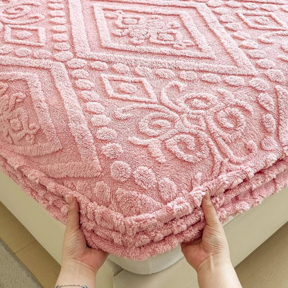 Luxurious Taffeta Fitted Sheet with 3D Floral Design - Soft, Non - Slip,Deep Pocket for Bedroom&Guest Room Comfort,Christmas Present - merch gone viral.
