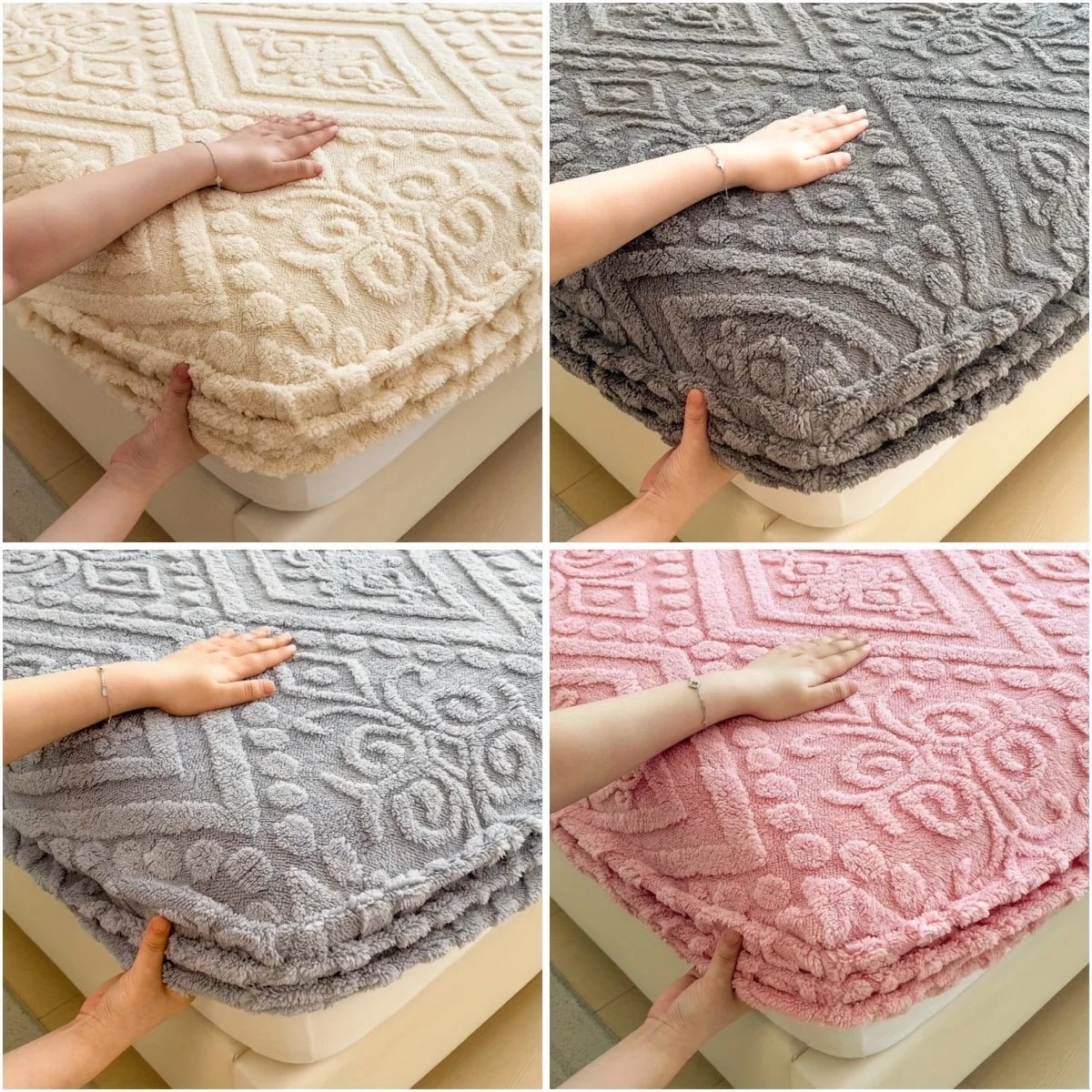 Luxurious Taffeta Fitted Sheet with 3D Floral Design - Soft, Non - Slip,Deep Pocket for Bedroom&Guest Room Comfort,Christmas Present - merch gone viral.