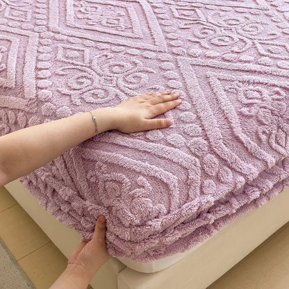 Luxurious Taffeta Fitted Sheet with 3D Floral Design - Soft, Non - Slip,Deep Pocket for Bedroom&Guest Room Comfort,Christmas Present - merch gone viral.