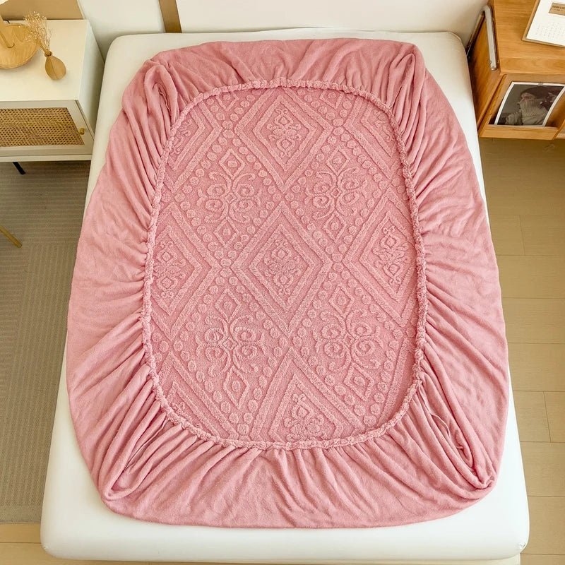Luxurious Taffeta Fitted Sheet with 3D Floral Design - Soft, Non - Slip,Deep Pocket for Bedroom&Guest Room Comfort,Christmas Present - merch gone viral.