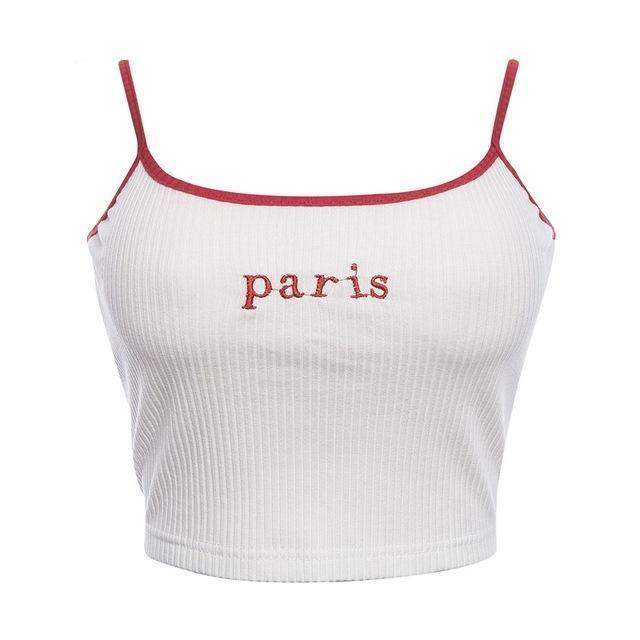 Luxury Embroidered Camisole Top - Premium European Designer Slim Fit | Paris & Honey Styles - merch gone viral.