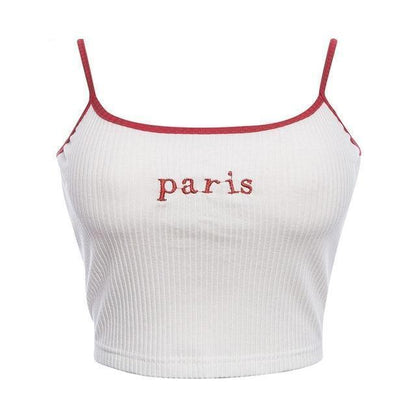 Luxury Embroidered Camisole Top - Premium European Designer Slim Fit | Paris & Honey Styles - merch gone viral.