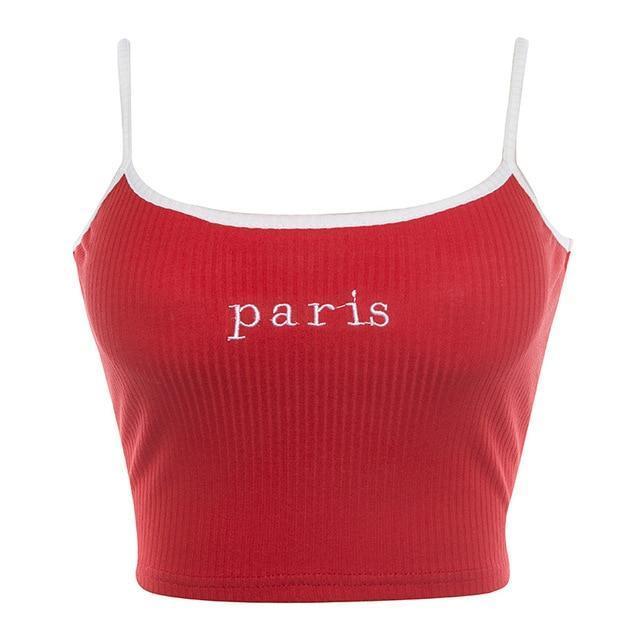 Luxury Embroidered Camisole Top - Premium European Designer Slim Fit | Paris & Honey Styles - merch gone viral.