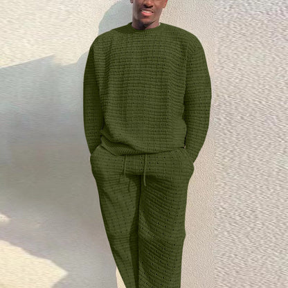 Mens Loose Two Piece Suit For Everyday Wear With Wrinkle Resistant Polyester Comfort And Roomy Silhouette - merch gone viral.