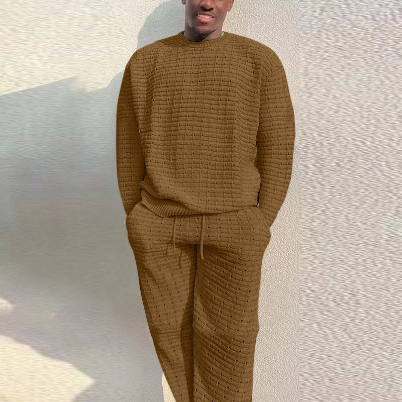 Mens Loose Two Piece Suit For Everyday Wear With Wrinkle Resistant Polyester Comfort And Roomy Silhouette - merch gone viral.