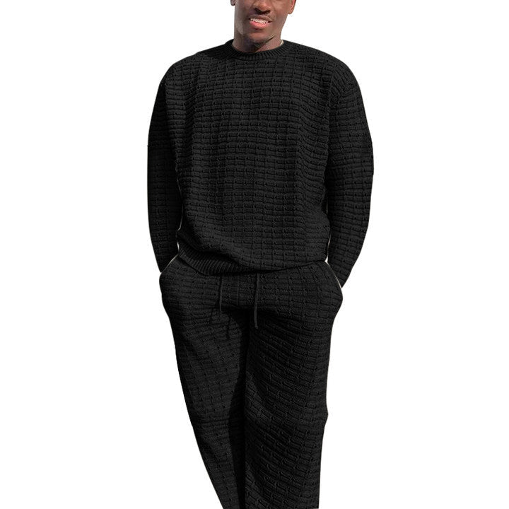 Mens Loose Two Piece Suit For Everyday Wear With Wrinkle Resistant Polyester Comfort And Roomy Silhouette - merch gone viral.