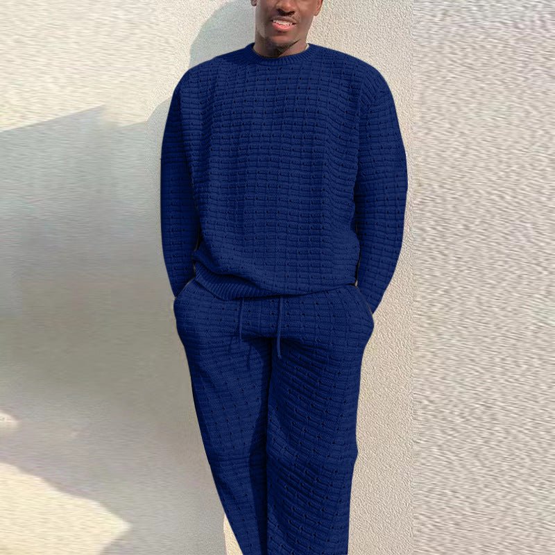 Mens Loose Two Piece Suit For Everyday Wear With Wrinkle Resistant Polyester Comfort And Roomy Silhouette - merch gone viral.
