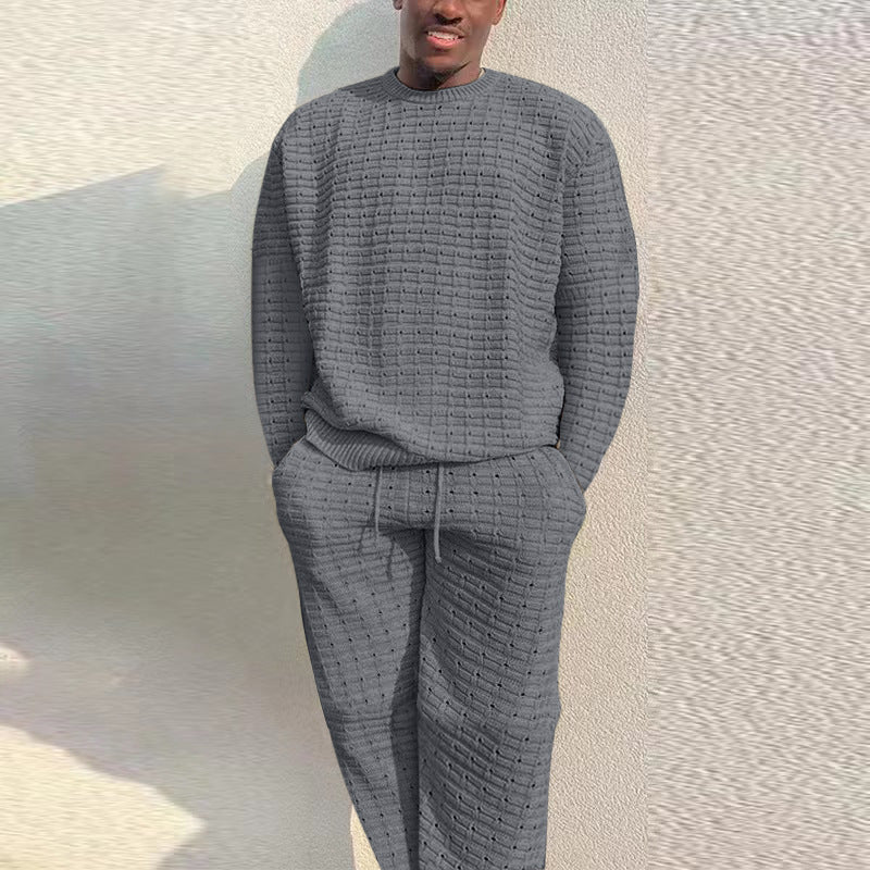 Mens Loose Two Piece Suit For Everyday Wear With Wrinkle Resistant Polyester Comfort And Roomy Silhouette - merch gone viral.