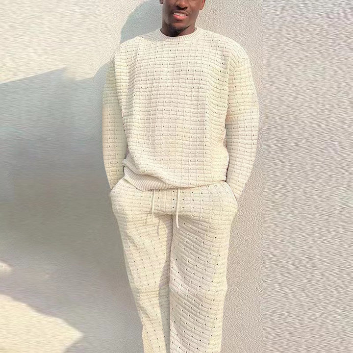 Mens Loose Two Piece Suit For Everyday Wear With Wrinkle Resistant Polyester Comfort And Roomy Silhouette - merch gone viral.