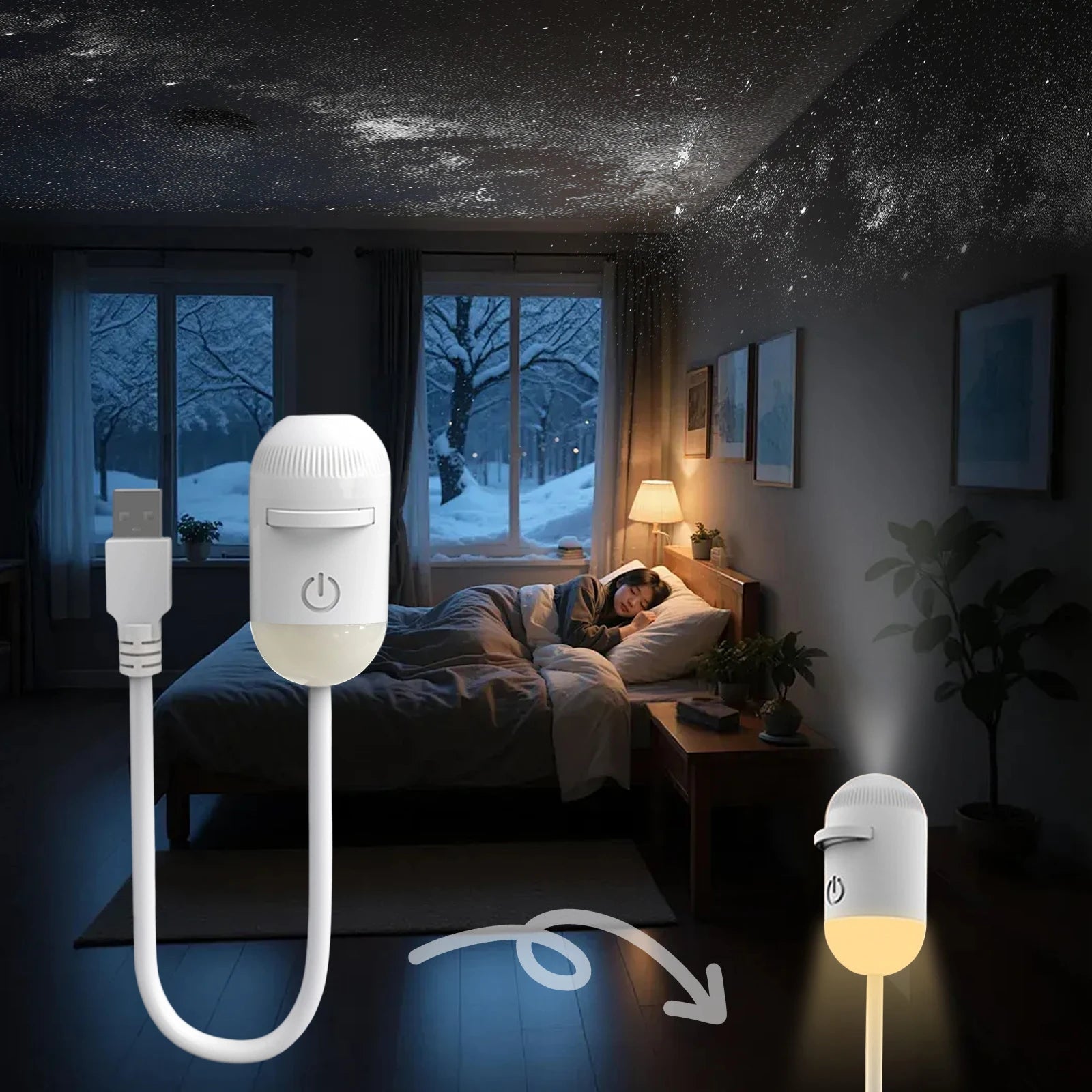 Mini Galaxy Star Projector Night Light with Nebula Ceiling Projection - Merch Gone Viral