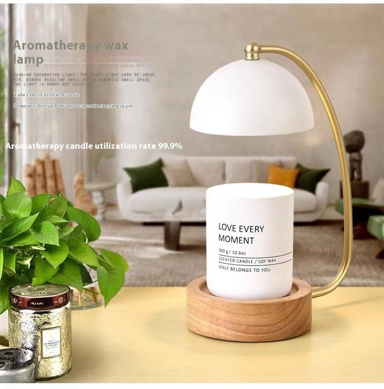 Minimalist Bedside Wooden Fused Candle Lamp - merch gone viral.