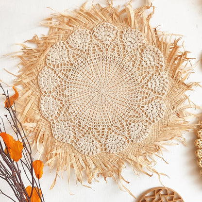 Moroccan Circular Woven Mirror With Solid Wood Frame Wall Decor - Merch Gone Viral