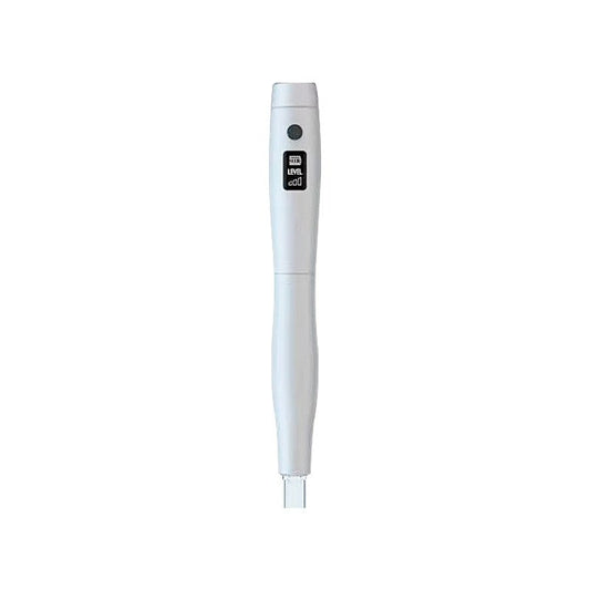 Microneedling facial pen with digital level display and control button for skin care routines