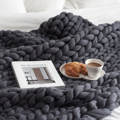 Nordic Thick Wool Hand - woven Blanket - merch gone viral.