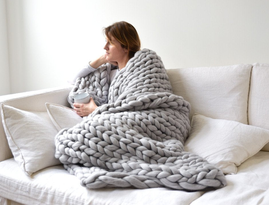 Nordic Thick Wool Hand - woven Blanket - merch gone viral.