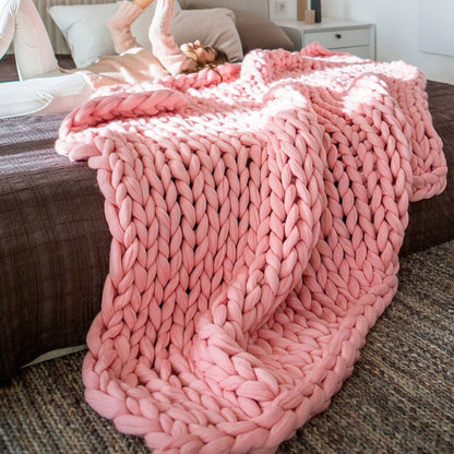 Nordic Thick Wool Hand - woven Blanket - merch gone viral.