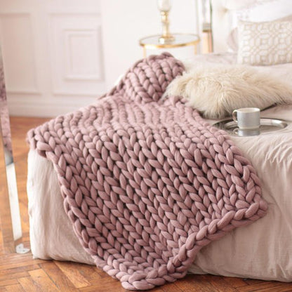 Nordic Thick Wool Hand - woven Blanket - merch gone viral.