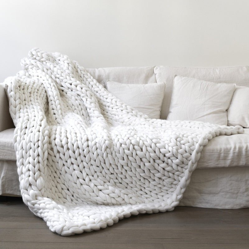 Nordic Thick Wool Hand - woven Blanket - merch gone viral.