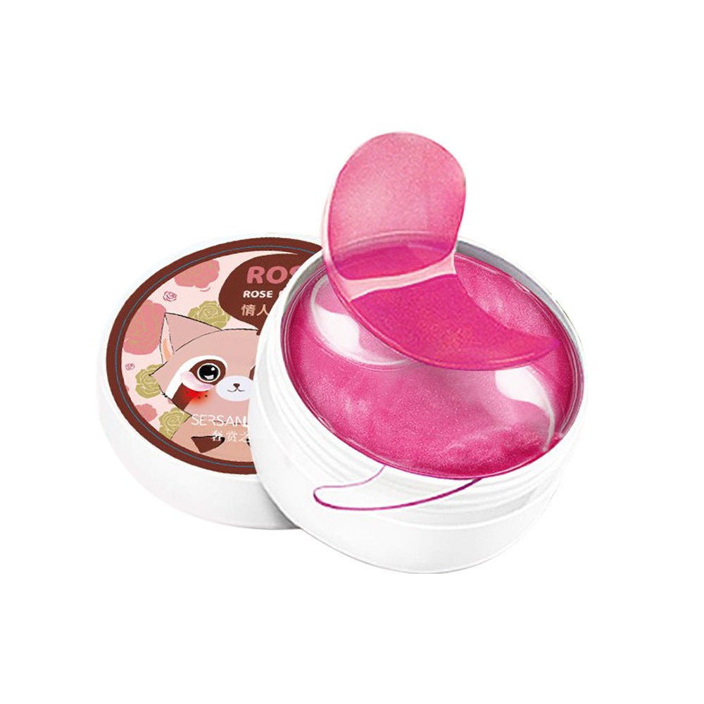 Panda Eye Mask Rose Collagen Glycerin Thick Sheet Lux Spa Edition For Contoured Hydration - merch gone viral.