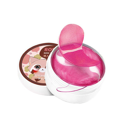Panda Eye Mask Rose Collagen Glycerin Thick Sheet Lux Spa Edition For Contoured Hydration - merch gone viral.